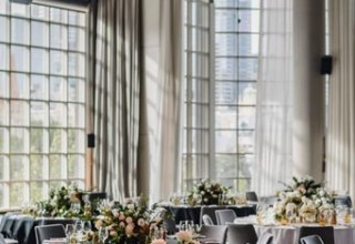 Metropolis wareouse window setup for dinner, Photo by Corey Wright Photography