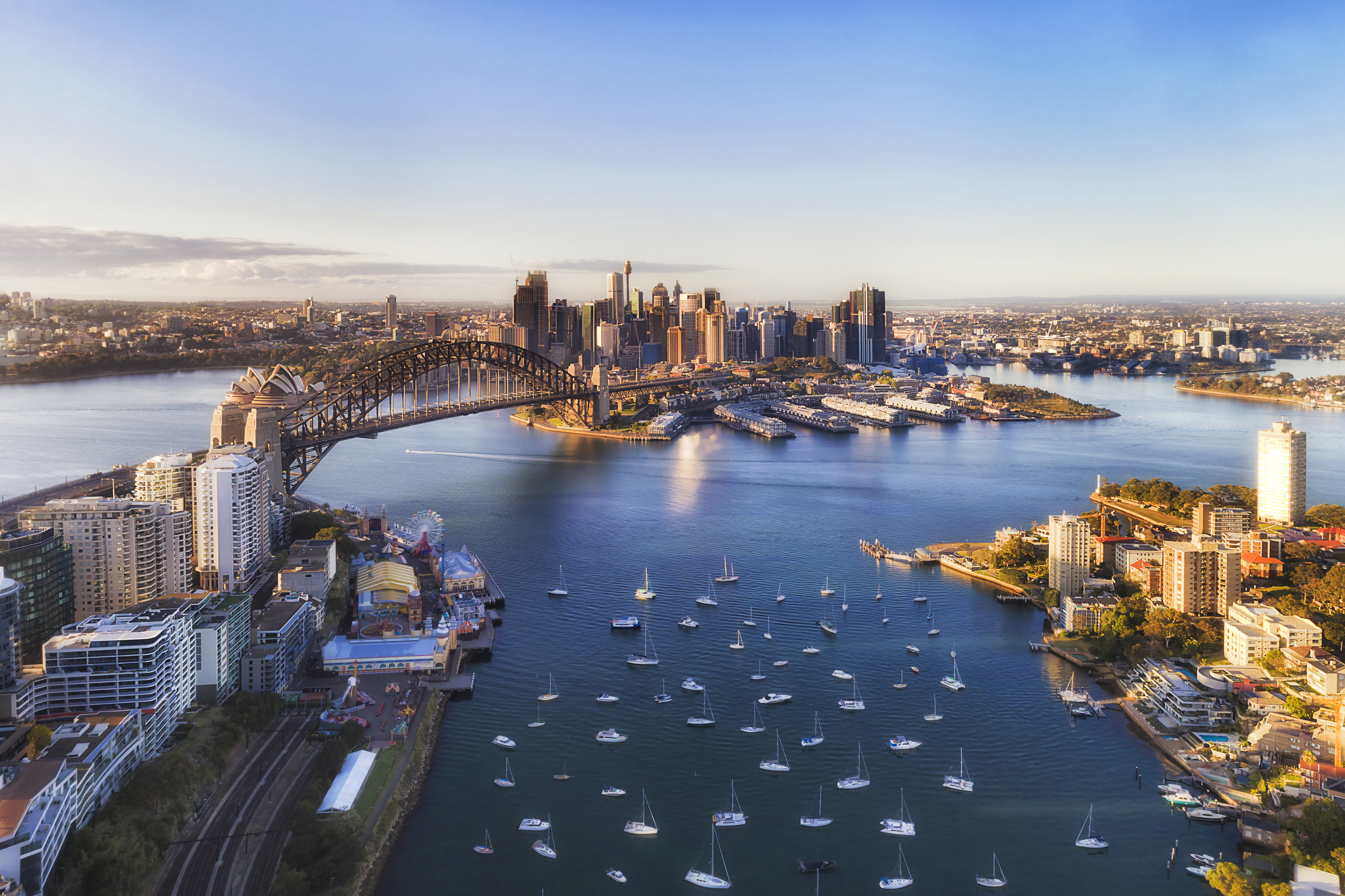 Sydney Harbour view with ships in harbour