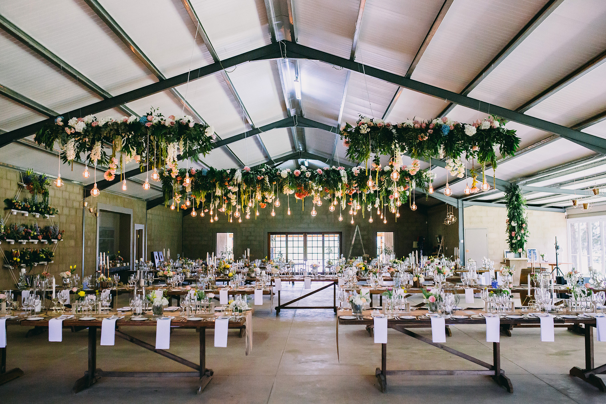 Industrial Wedding Venue, Reception Setup
