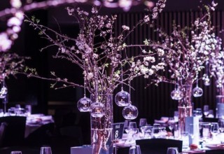In-house styling at Crowne Plaza Melbourne weddings Pearl Riverfront black event decor