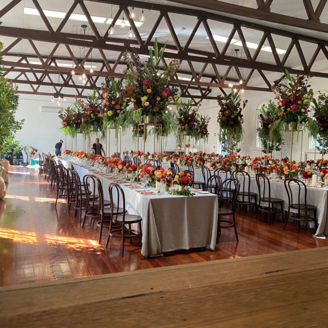Dining With Long Tables And Chairs At Rosina Room at Abbotsford Convent Melbourne Event Event