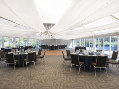 Poolside Marquee Tables And Chairs At Joondalup Resort Wedding