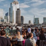 Guests At Aviary Rooftop Restaurant and Terrace Bar London Wedding