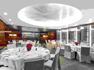 Round tables And Chairs At Bulgari Hotel London Wedding