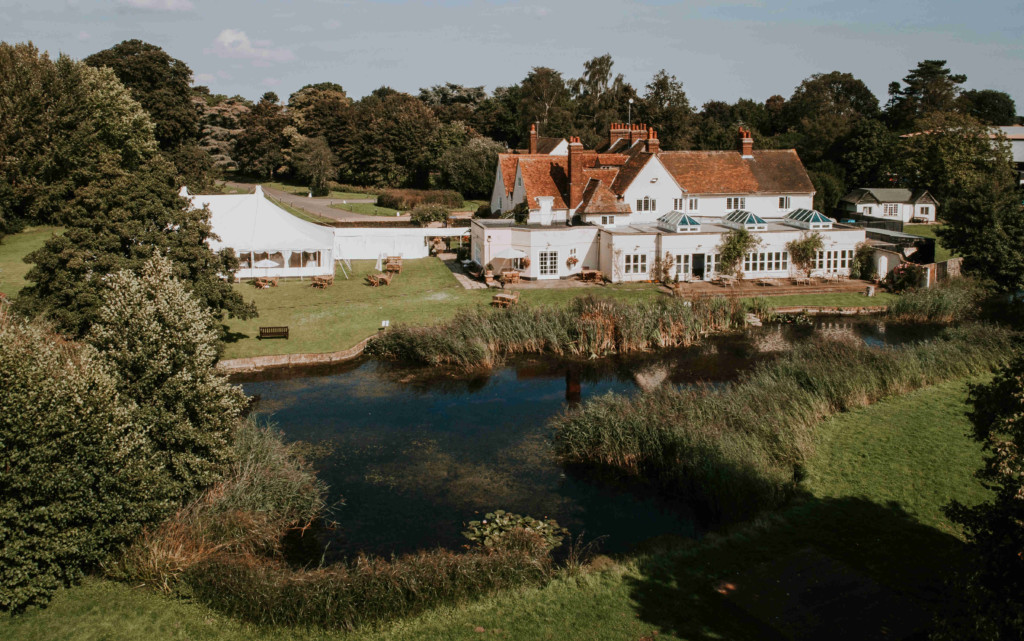 Outdoor Shot At Prested Hall Essex Wedding