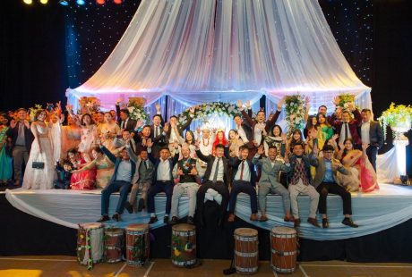 Stage With Guests At Charter Hall Colchester Wedding