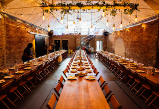 Shoreditch Studios Wedding MBH Photography Long Tables Chairs