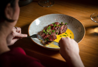 Ayllu London Wedding Photography Guest Eating Food