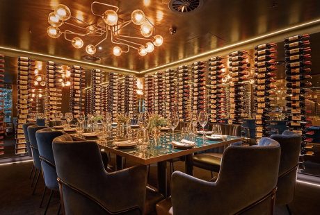 Dining Area With Wines At Gaucho Tower Bridge Wedding