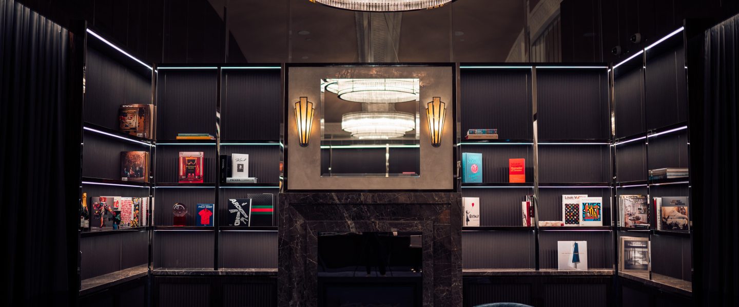 Library Fireplace At