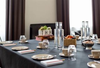 Town Hall Hotel Wedding Photography Meeting Table