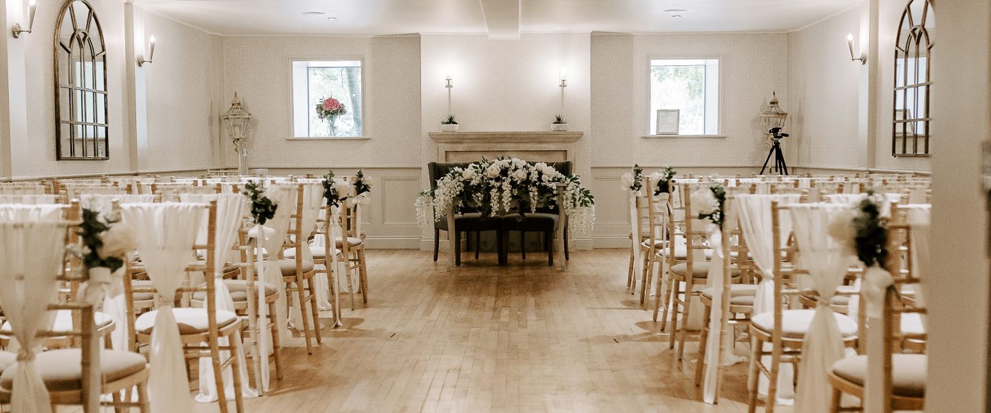 Indoor Ceremony At Woodhall Manor