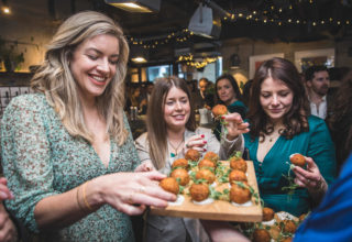 Heist Bank Wedding Photography Guests Smiling