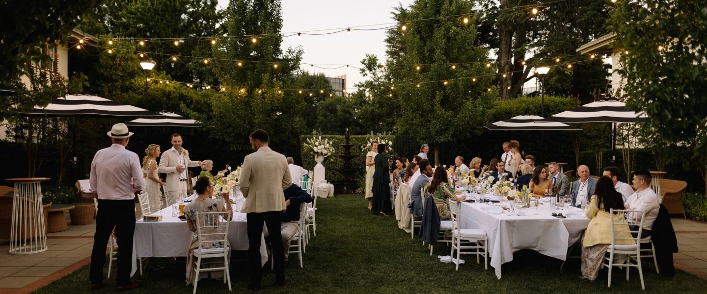 Outdoor Reception At Hotel Kurrajong Canberra