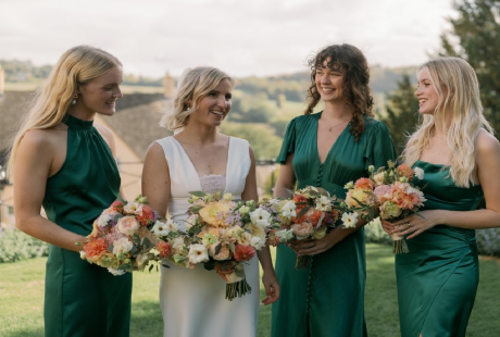 Bride And Bridesmaids At Painswick Hotel