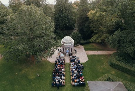 Aerial Shot Temple Ceremony At Larmer Tree