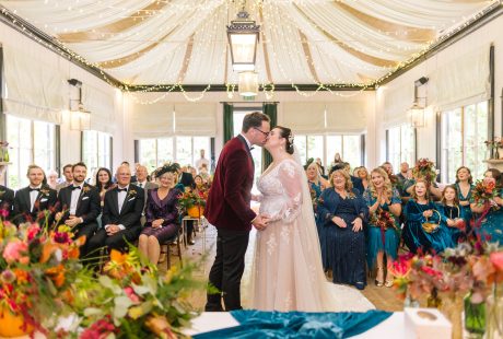 Bride And Groom Kissing At Larmer Tree