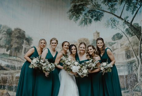 Bridemaids And Bride At Larmer Tree