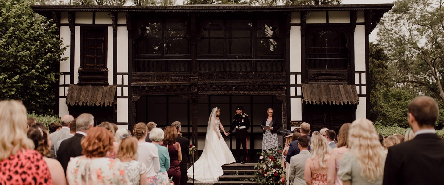 Ceremony Couple And Guests At Larmer Tree