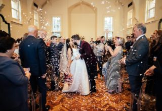 Motta Weddings – Natasha and Jacob the commons collective first kiss