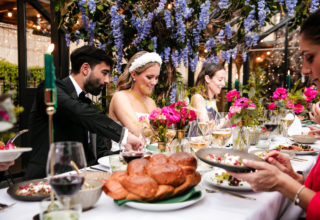 couple seated at table