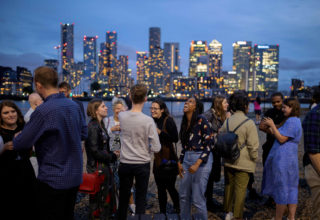 Magazine London Event Photography Guests Outside